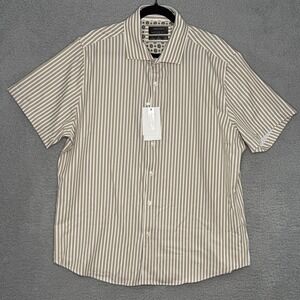 Denim &‎ Flower Ricky Singh Men's XXL 2XL Striped Button Shirt Tech Stretch NWT